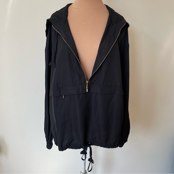 St. John Sport Marie Gray Vintage Black Half Zipper Windbreaker Jacket Size L - Picture 5 of 11